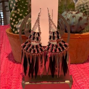 Black and silver funky earrings